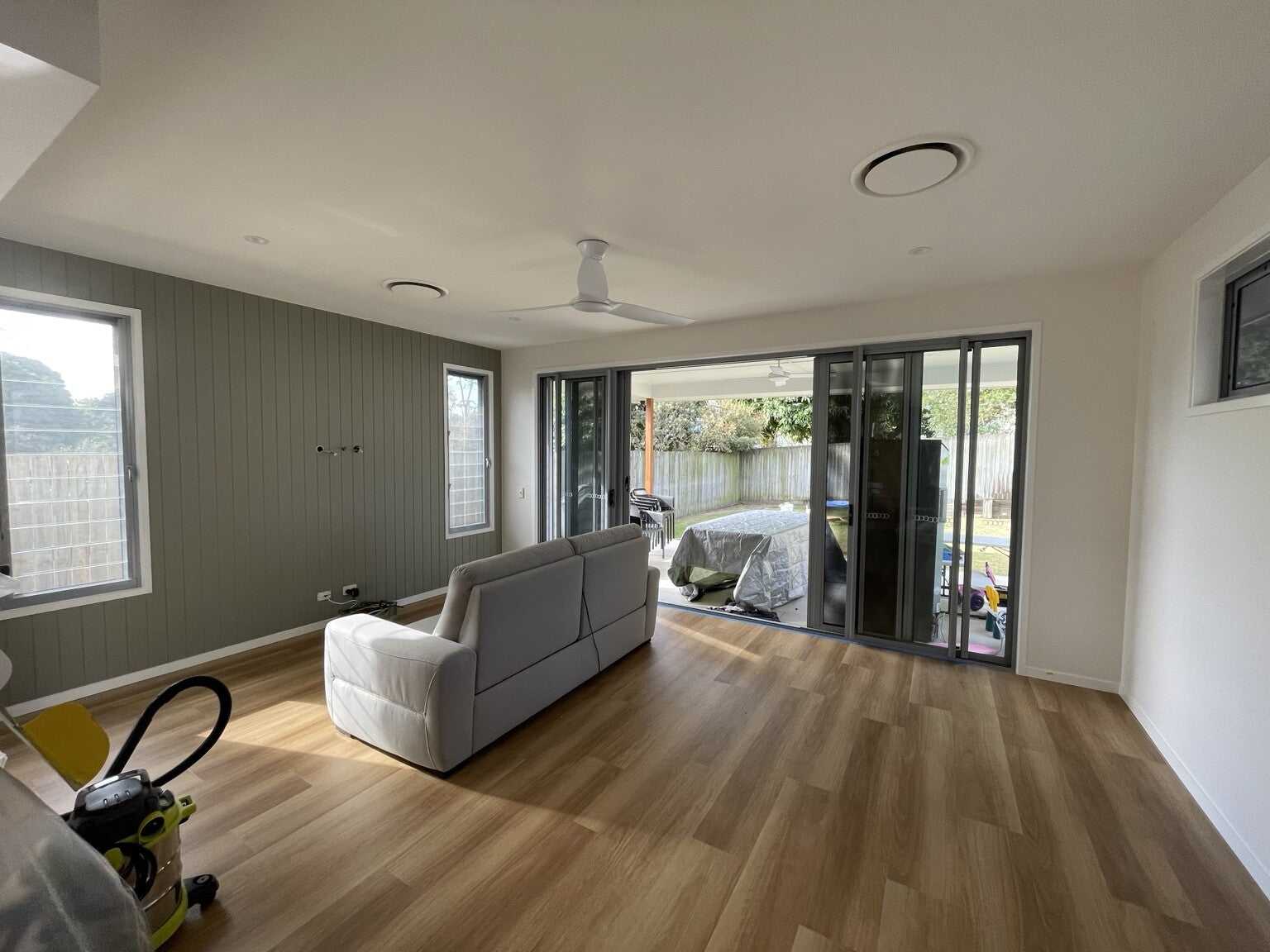 A clean interior finish carried through the room